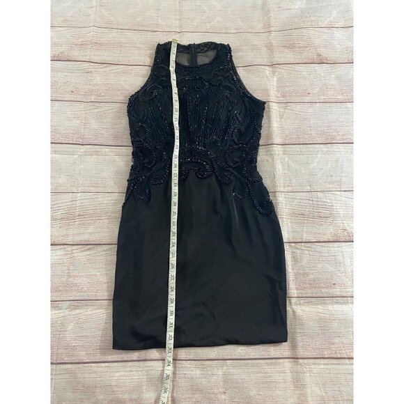 Vintage Ed Women's Young Hand Beaded Classic Black Dress - Medium - Picture 10 of 12